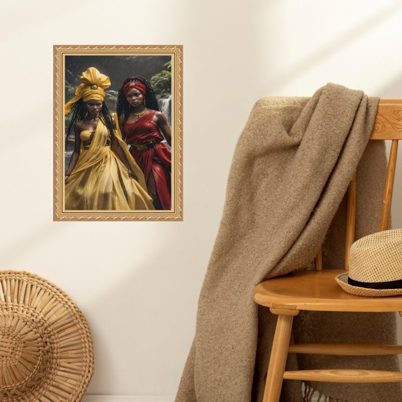 Quadro Moldura Dourada Oxum e Iansã