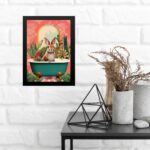 Quadro Para Banheiro Coelho Com Plantas