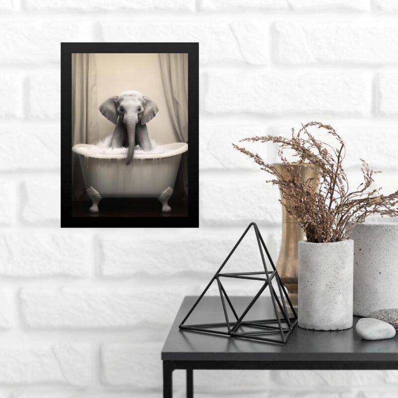 Quadro Para Banheiro Elefante - Hora Do Banho