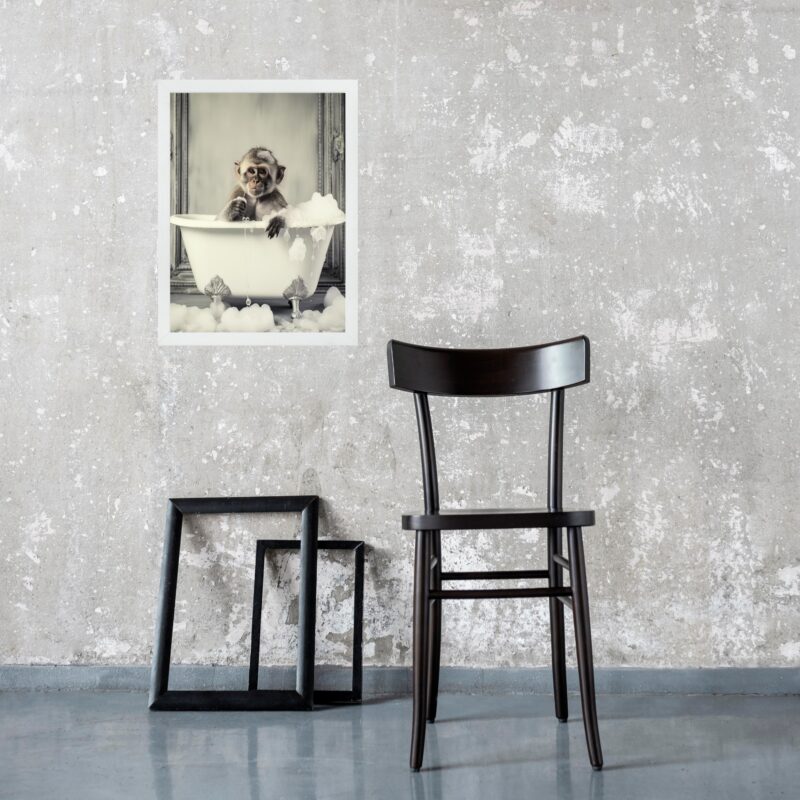 Quadro Para Banheiro Macaquinho No Banho b