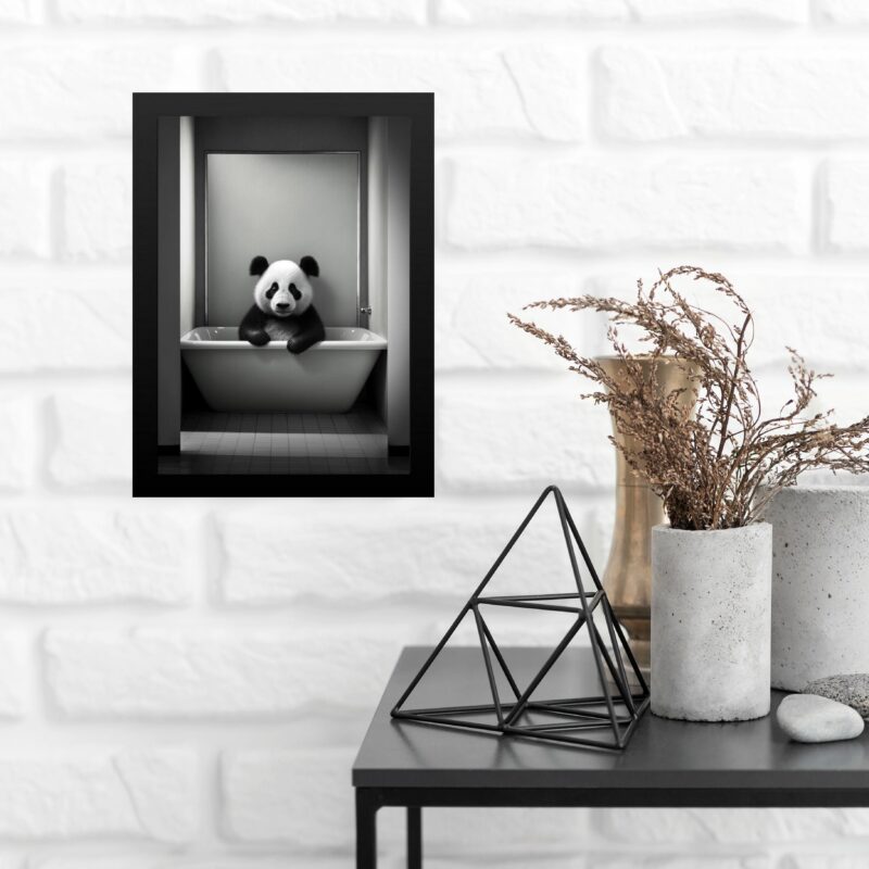 Quadro Para Banheiro Urso Panda Baby