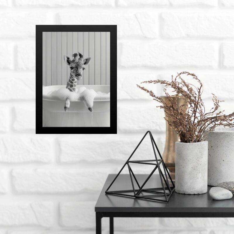 Quadro Para Decorar Banheiro - Girafinha