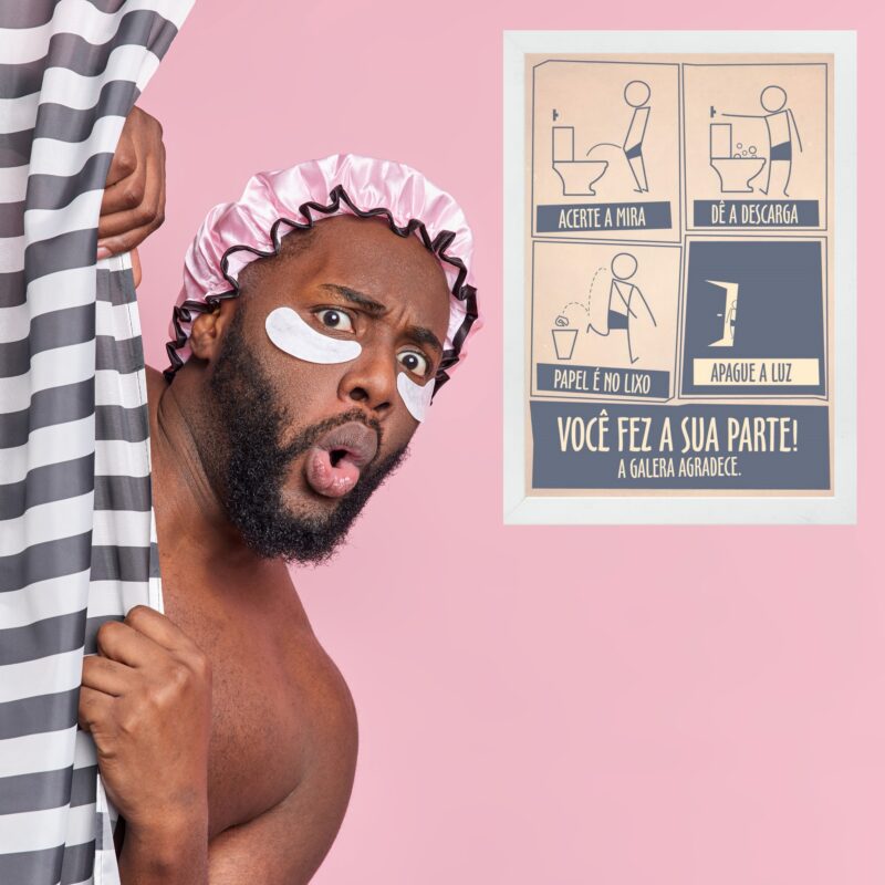 Quadro Regras Para Uso Do Banheiro - Masculino