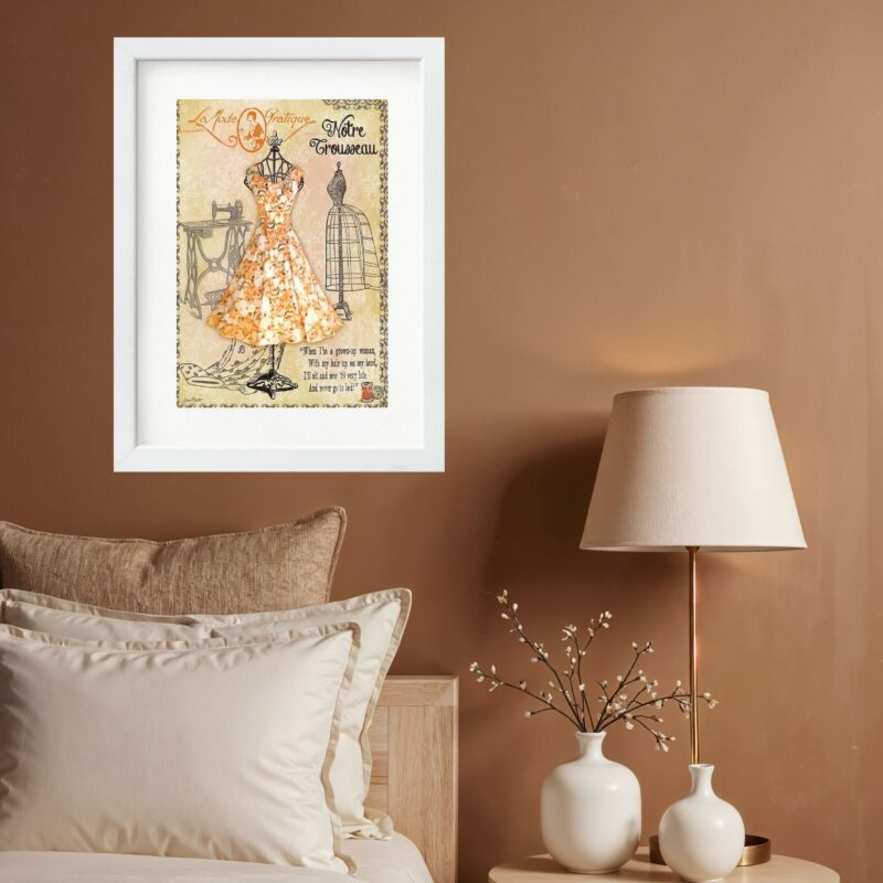Quadro Vintage Atelier Vestido - 60x48 Cm b