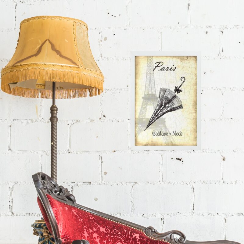 Quadro Vintage Moda Guarda Chuva b