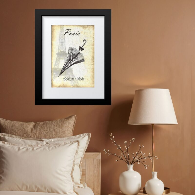 Quadro Vintage Moda Guarda Chuva- 60x48 Cm