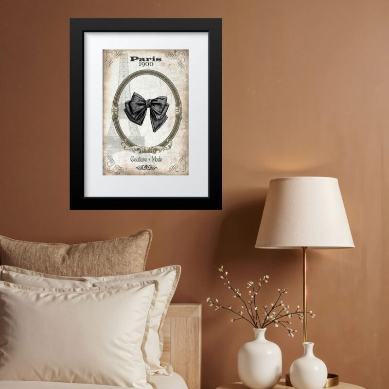 Quadro Vintage Moda Laço de Fita- 60x48 Cm