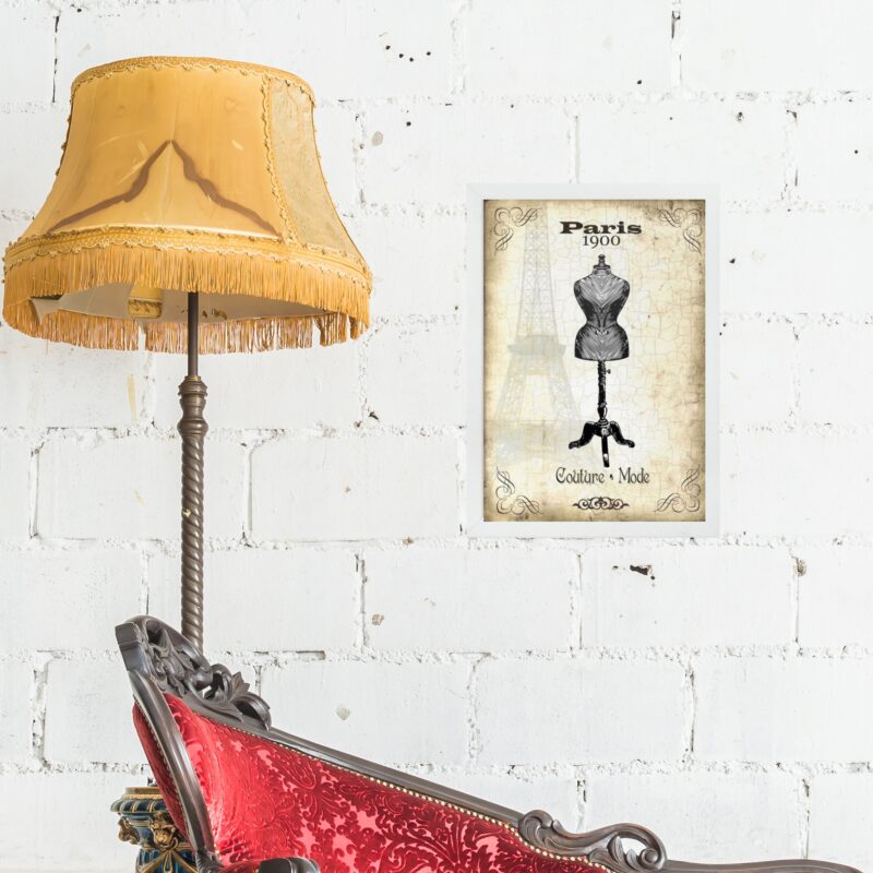 Quadro Vintage Moda Manequim Antigo b