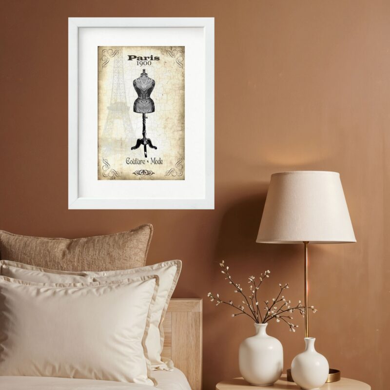 Quadro Vintage Moda Manequim Antigo - 60x48 Cm b