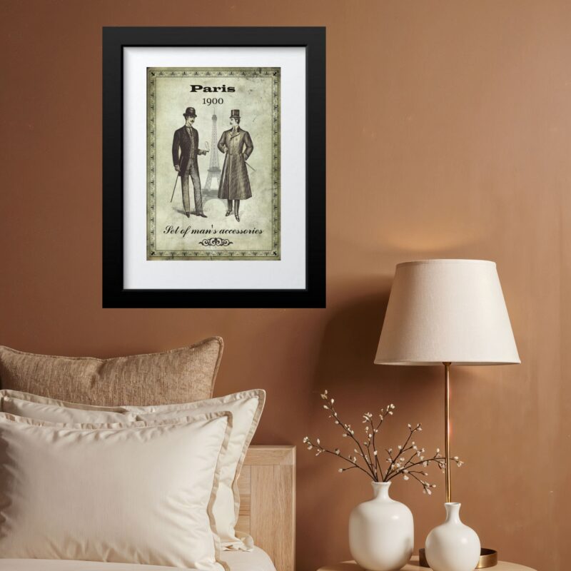 Quadro Vintage Moda Masculina Cavalheiros- 60x48 Cm