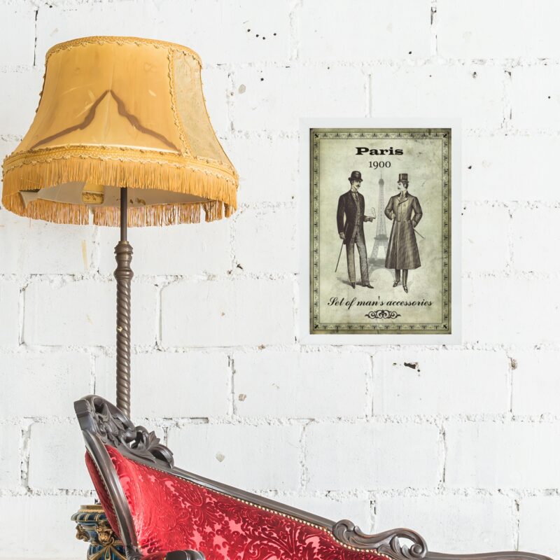 Quadro Vintage Moda Masculina Cavalheiros b