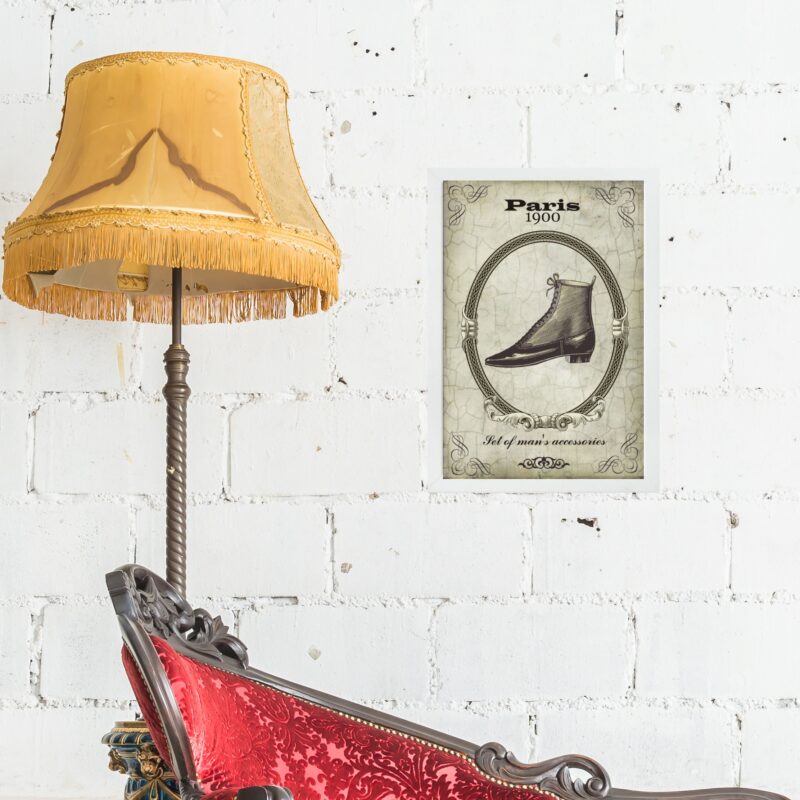 Quadro Vintage Moda Masculina Sapatos