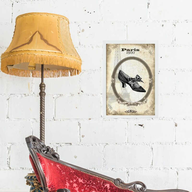 Quadro Vintage Moda Sapato Paris b