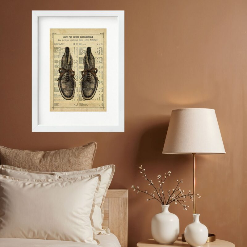 Quadro Vintage Moda Sapatos Masculinos - 60x48 Cm b