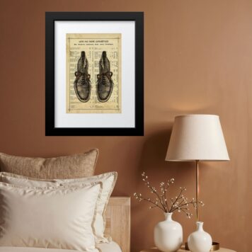 Quadro Vintage Moda Sapatos Masculinos - 60x48 Cm