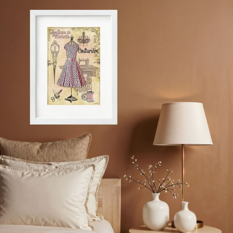 Quadro Vintage Moda Vestido - 60x48 Cm b