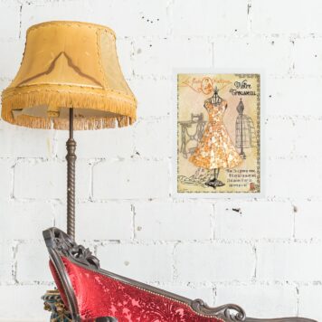 Quadro Vintage Moda Vestido Atelier b