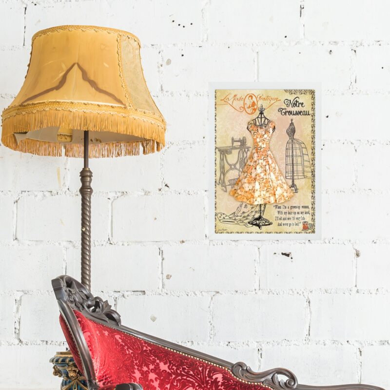 Quadro Vintage Moda Vestido Atelier b
