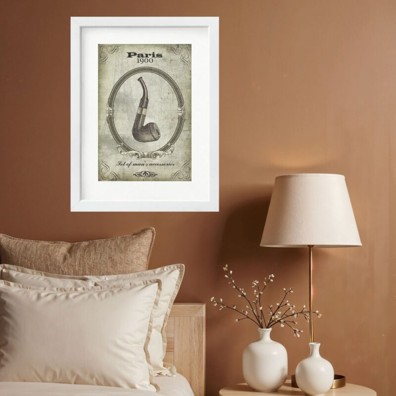 Quadro Vintage Tabaco Cachimbo - 60x48 Cm b