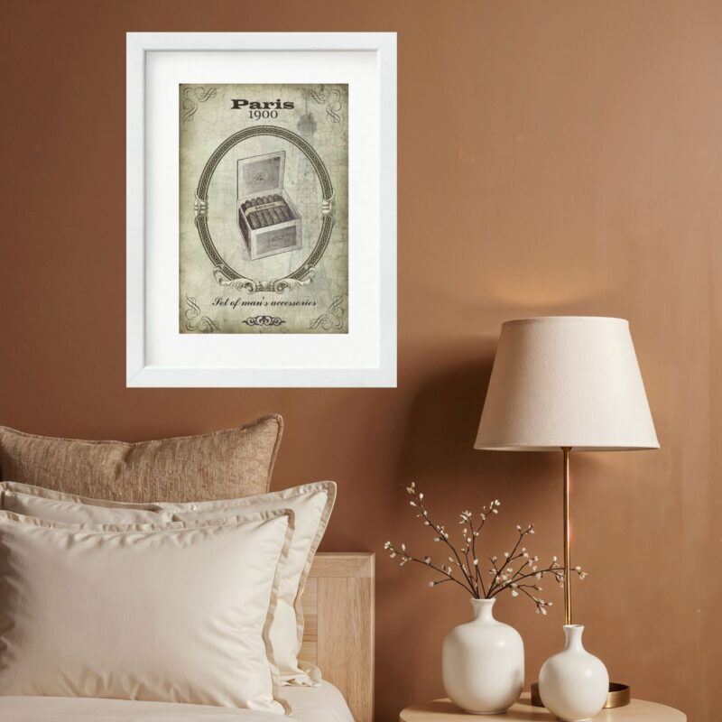 Quadro Vintage Tabaco Charutos - 60x48 Cm b