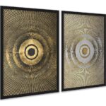Kit 2 Quadros Decorativos Abstratos Hachura