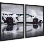 Kit 2 Quadros Decorativos Carro De Luxo Esportivo