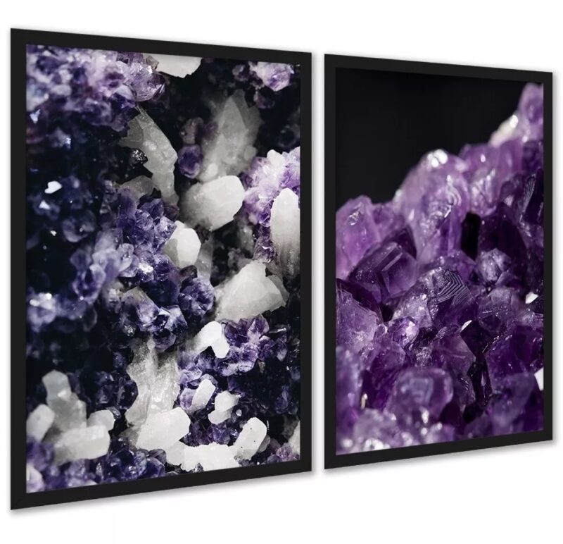 Kit 2 Quadros Decorativos Pedras - Cristais 2