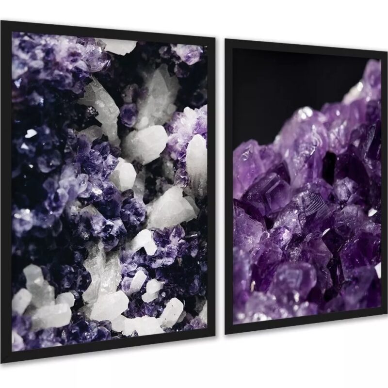 Kit 2 Quadros Decorativos Pedras - Cristais 2