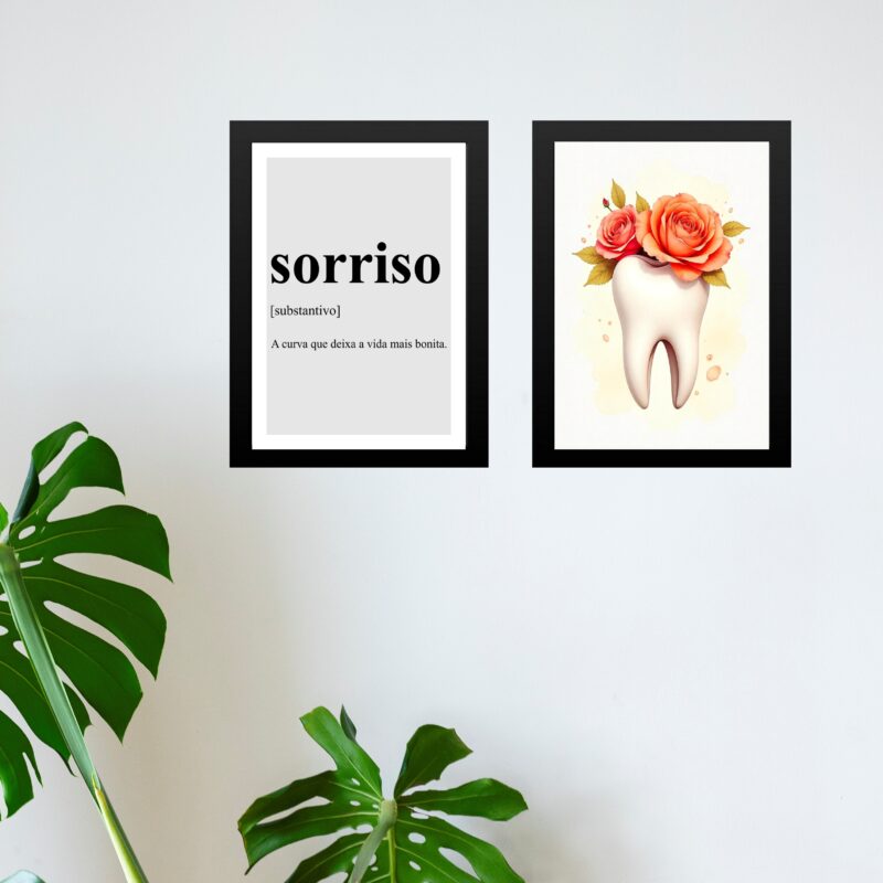 Kit 2 Quadros Decorativos Sala Espera Dentista