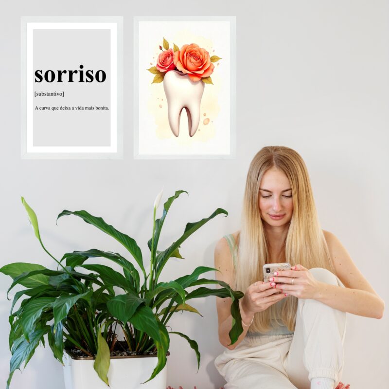 Kit 2 Quadros Decorativos Sala Espera Dentista b