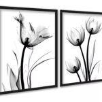 Kit 2 Quadros Fotos Flores Tulipas Minimalistas