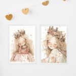 Kit 2 Quadros Infantis Menina Princesa