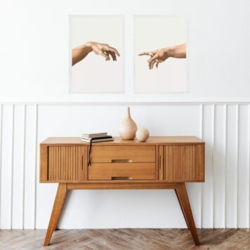 Kit 2 Quadros Mão Criação Adão