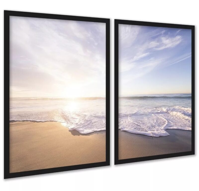 Kit 2 Quadros Praia Mar Complementares