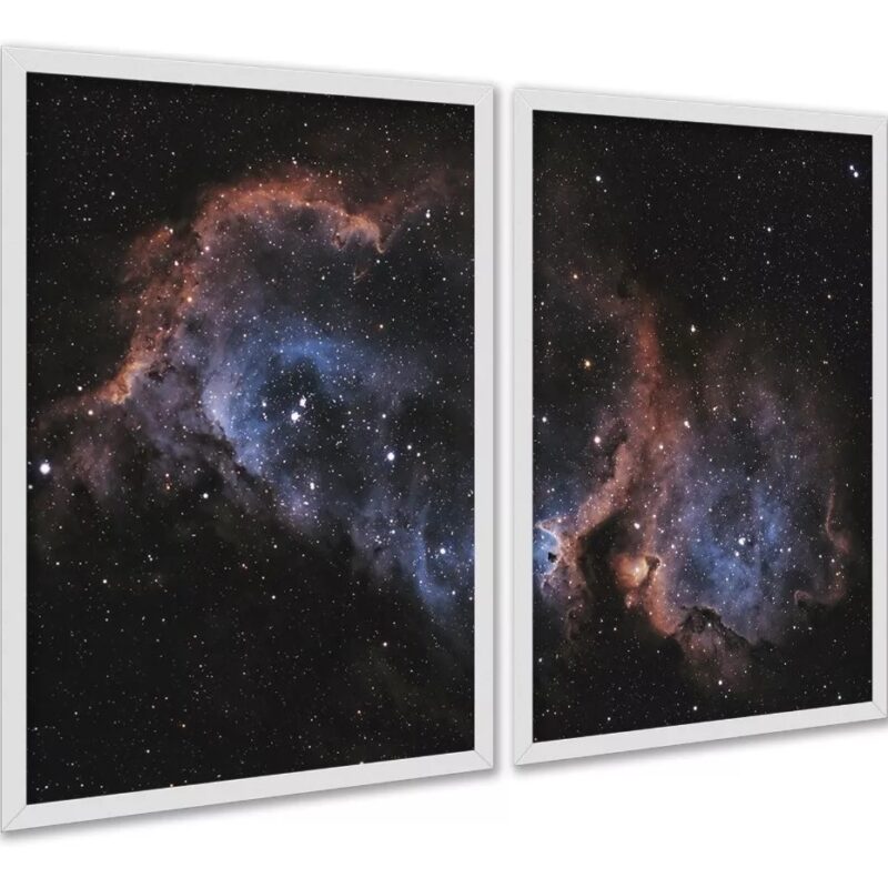 Kit 2 Quadros Universo Galáxia Nebulosa