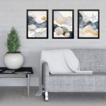 Kit 3 Quadros Abstratos Tema Praia Neutros