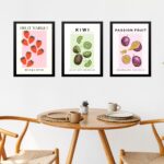 Kit 3 Quadros Cozinha Fruit Market