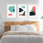 Kit 3 Quadros Grandes Abstratos Cores 60x48cm