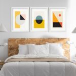 Kit 3 Quadros Grandes Abstratos Formas 60x48cm