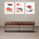 Kit 3 Quadros Grandes Abstratos Paisagens Montanhas 60x48cm b