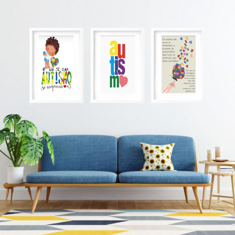 Kit 3 Quadros Grandes Autismo 60x48cm - Image 2