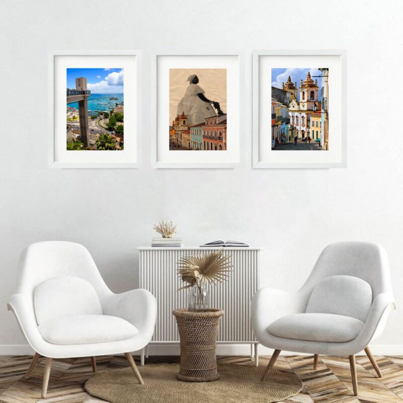 Kit 3 Quadros Grandes Bahia - 60x48cm b