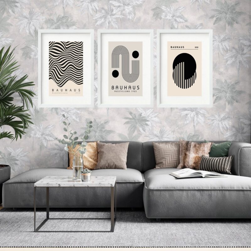 Kit 3 Quadros Grandes Bauhaus Asstellung Collection 60x48cm - Image 2