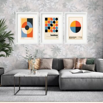Kit 3 Quadros Grandes Bauhaus Circles Collection 60x48cm - Image 2