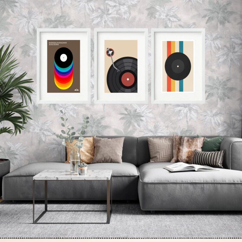 Kit 3 Quadros Grandes Bauhaus Disc 60x48cm - Image 2