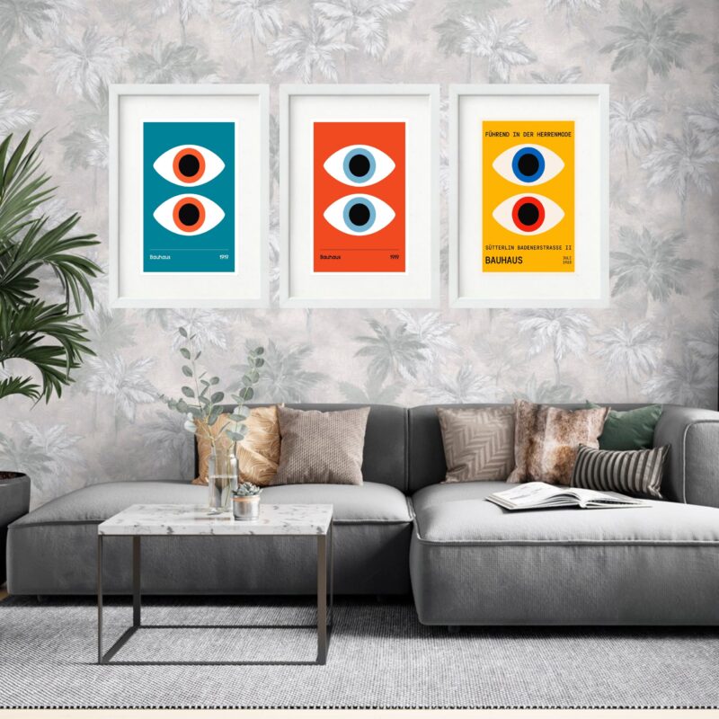 Kit 3 Quadros Grandes Bauhaus Eyes Collection 60x48cm - Image 2