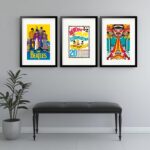 Kit 3 Quadros Grandes Beatles Yellow Submarine All You Need... - 60x48cm
