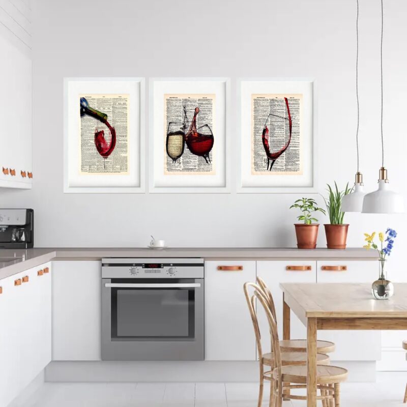 Kit 3 Quadros Grandes Bebidas Vinho Champagne 60x48cm - Image 2