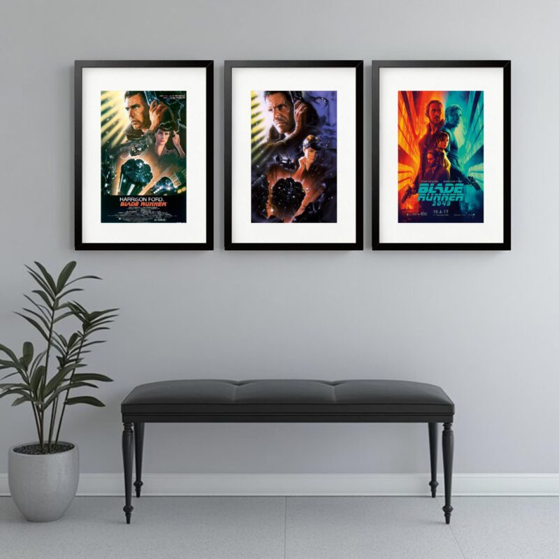 Kit 3 Quadros Grandes Blade Runner - 60x48cm