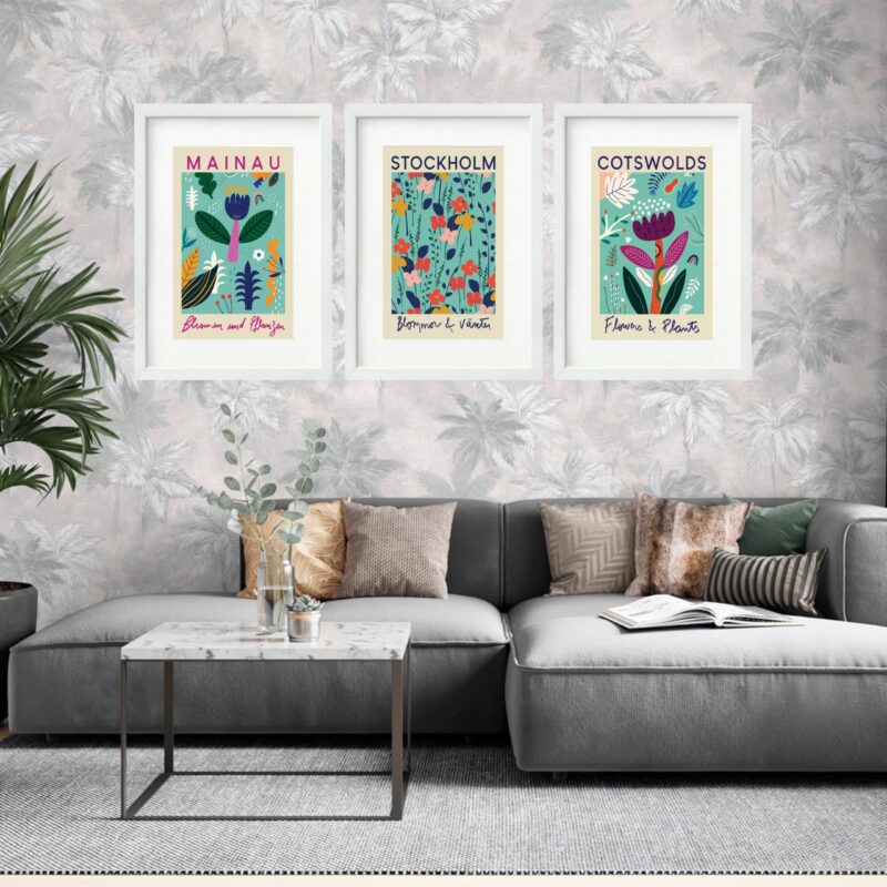 Kit 3 Quadros Grandes Blommor & Vanter Collection 60x48cm - Image 2